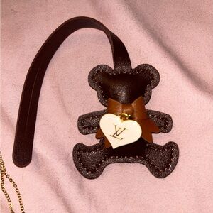 Louis Vuitton Necklace Pendant Authentic with  Unbranded Teddy Bear Bag Charm